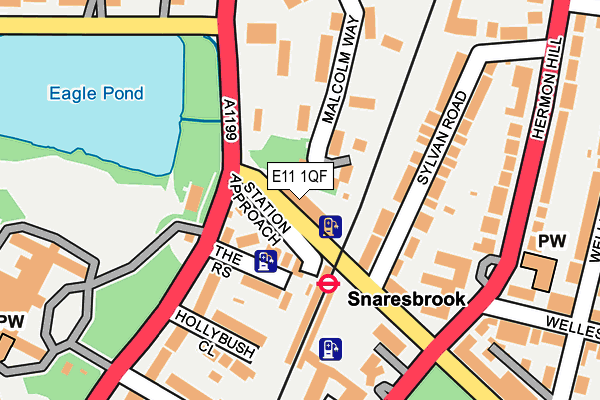 E11 1QF map - OS OpenMap – Local (Ordnance Survey)