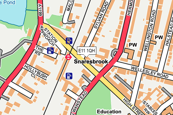 E11 1QH map - OS OpenMap – Local (Ordnance Survey)