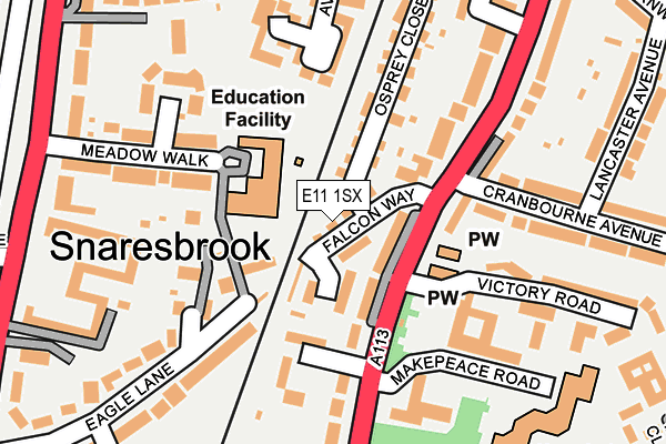 E11 1SX map - OS OpenMap – Local (Ordnance Survey)