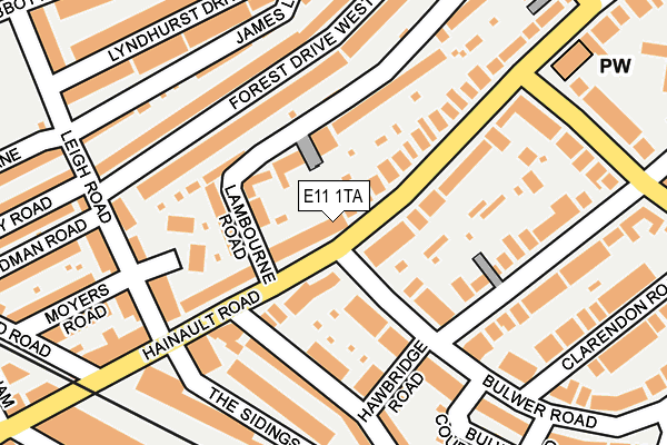 E11 1TA map - OS OpenMap – Local (Ordnance Survey)