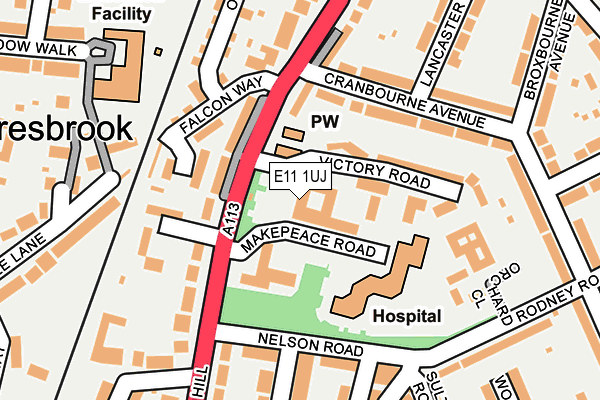 E11 1UJ map - OS OpenMap – Local (Ordnance Survey)