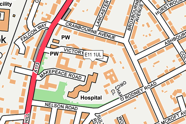 E11 1UL map - OS OpenMap – Local (Ordnance Survey)