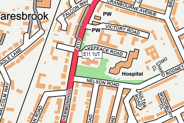 E11 1UT map - OS OpenMap – Local (Ordnance Survey)