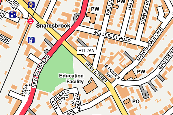 E11 2AA map - OS OpenMap – Local (Ordnance Survey)