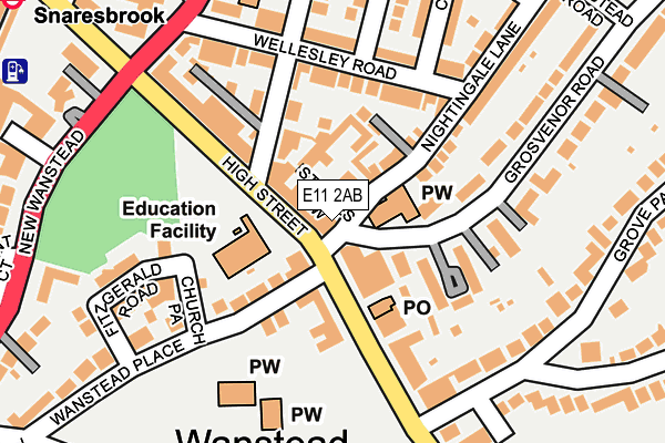 E11 2AB map - OS OpenMap – Local (Ordnance Survey)