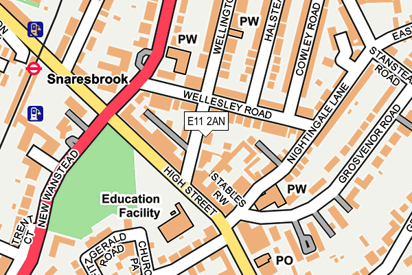 E11 2AN map - OS OpenMap – Local (Ordnance Survey)