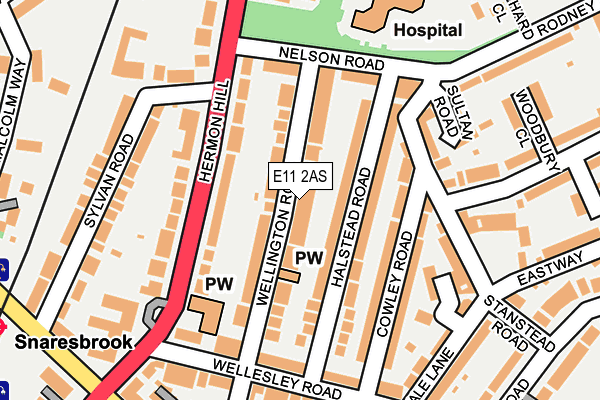 E11 2AS map - OS OpenMap – Local (Ordnance Survey)