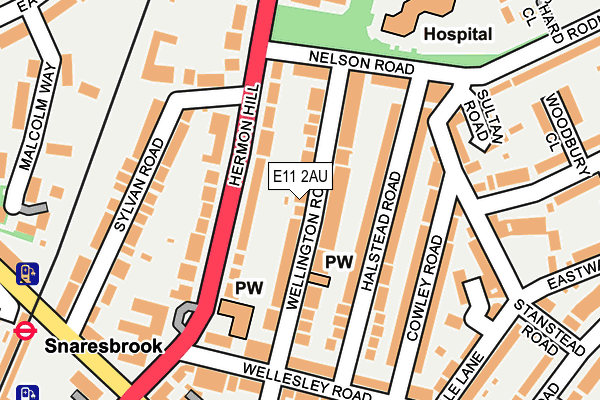 E11 2AU map - OS OpenMap – Local (Ordnance Survey)