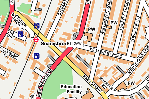 E11 2AW map - OS OpenMap – Local (Ordnance Survey)