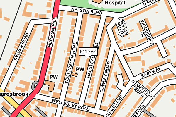 E11 2AZ map - OS OpenMap – Local (Ordnance Survey)