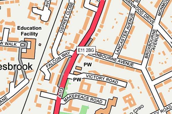 E11 2BG map - OS OpenMap – Local (Ordnance Survey)