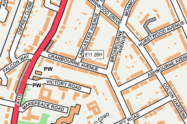 E11 2BH map - OS OpenMap – Local (Ordnance Survey)