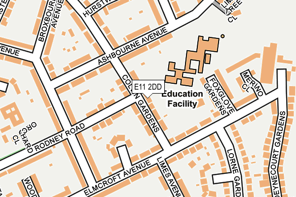 E11 2DD map - OS OpenMap – Local (Ordnance Survey)