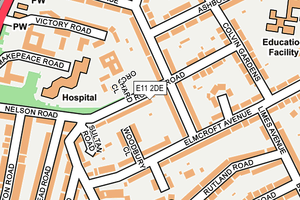 E11 2DE map - OS OpenMap – Local (Ordnance Survey)