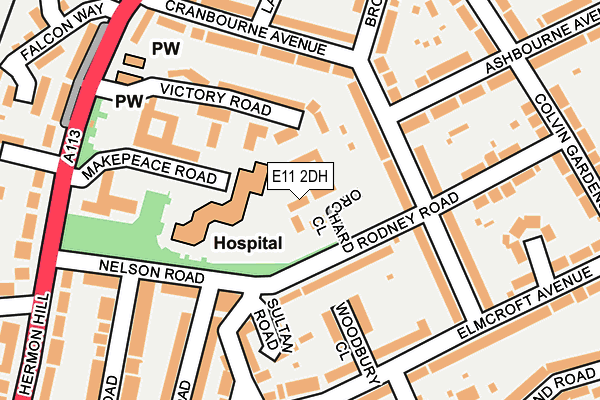 E11 2DH map - OS OpenMap – Local (Ordnance Survey)