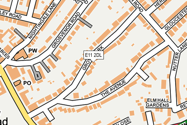 E11 2DL map - OS OpenMap – Local (Ordnance Survey)