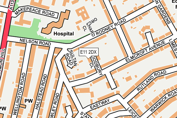 E11 2DX map - OS OpenMap – Local (Ordnance Survey)