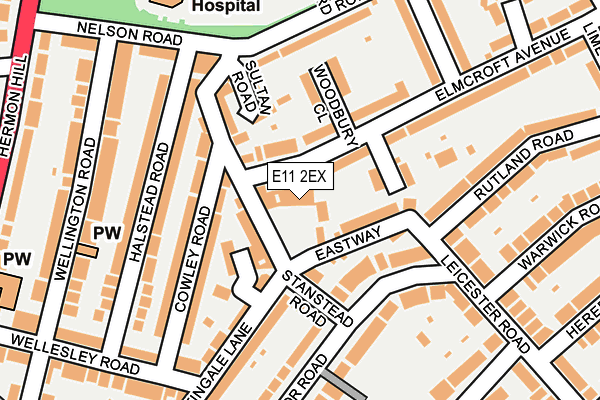 E11 2EX map - OS OpenMap – Local (Ordnance Survey)