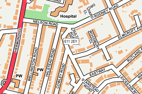 E11 2EY map - OS OpenMap – Local (Ordnance Survey)