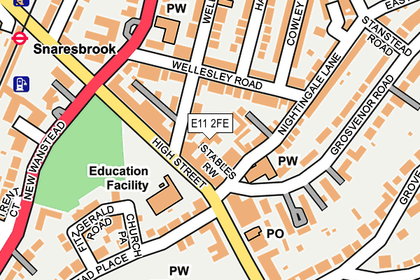 E11 2FE map - OS OpenMap – Local (Ordnance Survey)