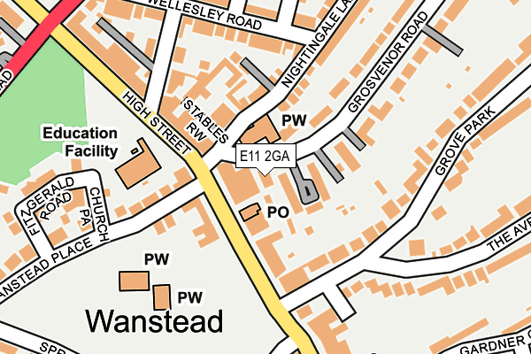 E11 2GA map - OS OpenMap – Local (Ordnance Survey)