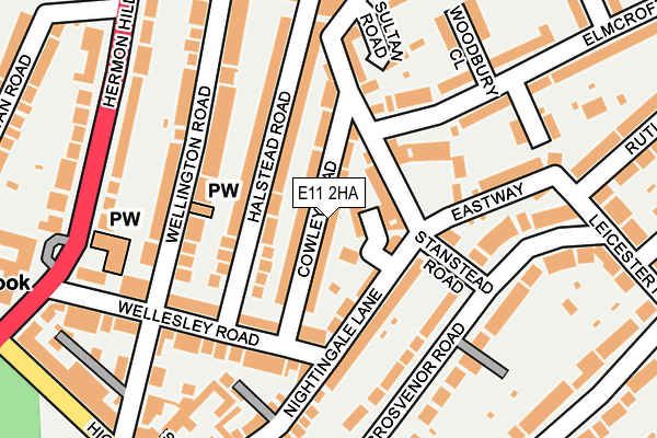E11 2HA map - OS OpenMap – Local (Ordnance Survey)