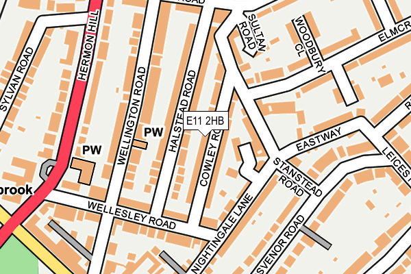 E11 2HB map - OS OpenMap – Local (Ordnance Survey)