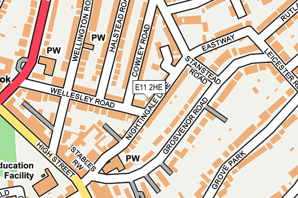E11 2HE map - OS OpenMap – Local (Ordnance Survey)