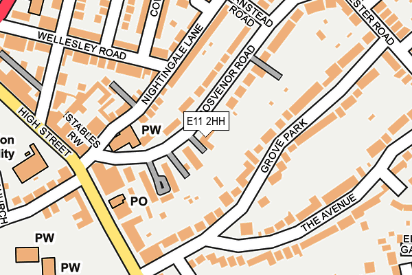 E11 2HH map - OS OpenMap – Local (Ordnance Survey)
