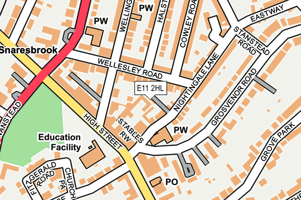 E11 2HL map - OS OpenMap – Local (Ordnance Survey)