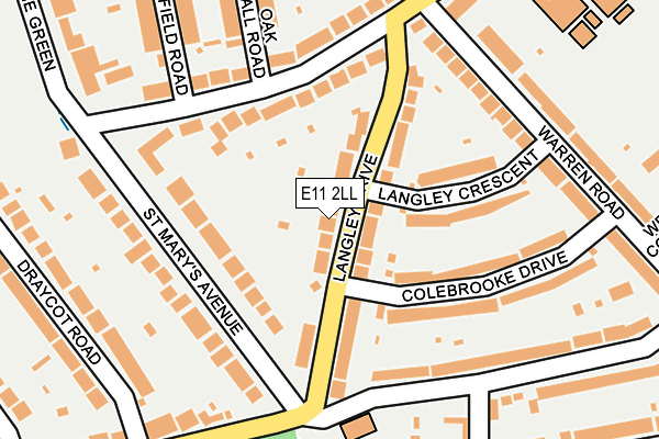 E11 2LL map - OS OpenMap – Local (Ordnance Survey)