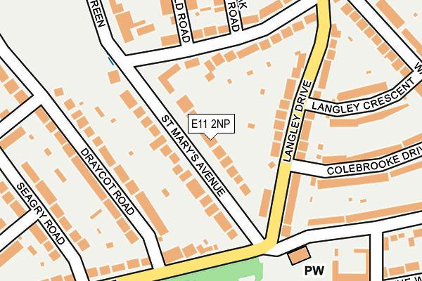 E11 2NP map - OS OpenMap – Local (Ordnance Survey)