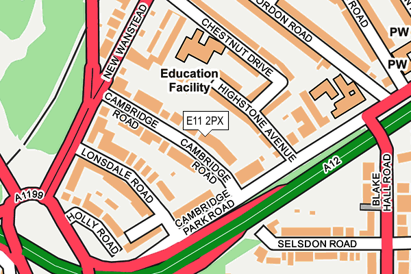 E11 2PX map - OS OpenMap – Local (Ordnance Survey)