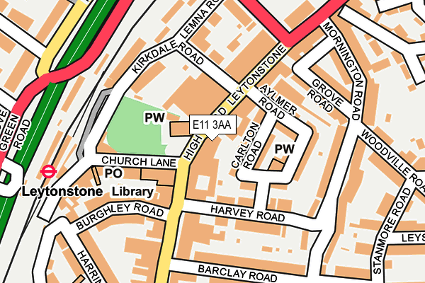 E11 3AA map - OS OpenMap – Local (Ordnance Survey)