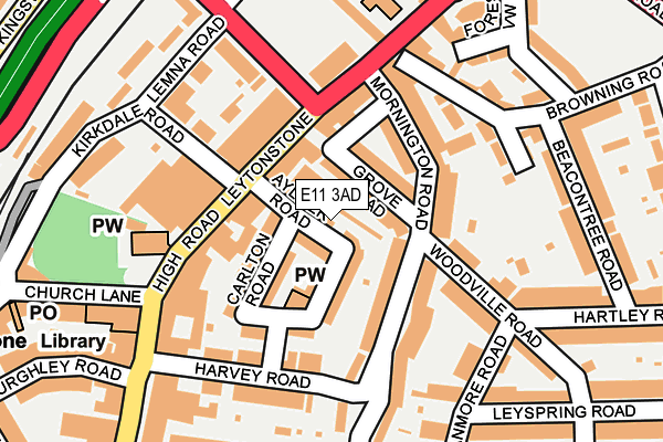 E11 3AD map - OS OpenMap – Local (Ordnance Survey)