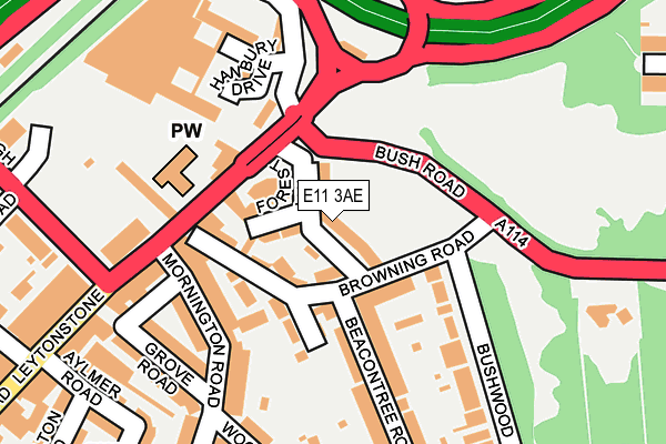 E11 3AE map - OS OpenMap – Local (Ordnance Survey)