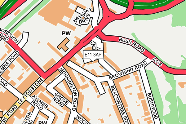 E11 3AP map - OS OpenMap – Local (Ordnance Survey)