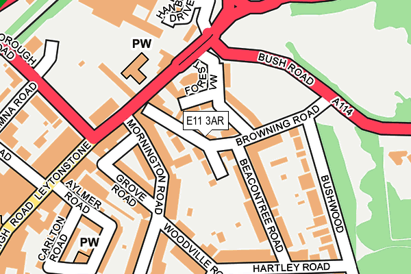 E11 3AR map - OS OpenMap – Local (Ordnance Survey)