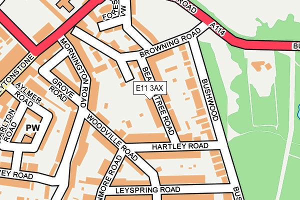 E11 3AX map - OS OpenMap – Local (Ordnance Survey)