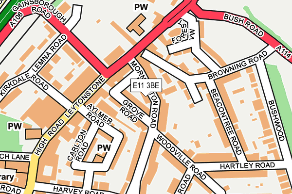 E11 3BE map - OS OpenMap – Local (Ordnance Survey)