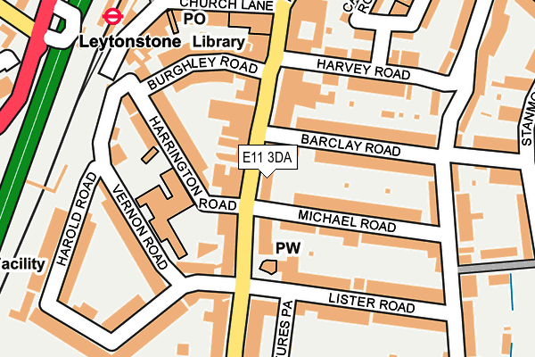 E11 3DA map - OS OpenMap – Local (Ordnance Survey)