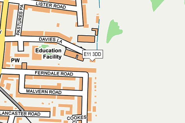 E11 3DD map - OS OpenMap – Local (Ordnance Survey)