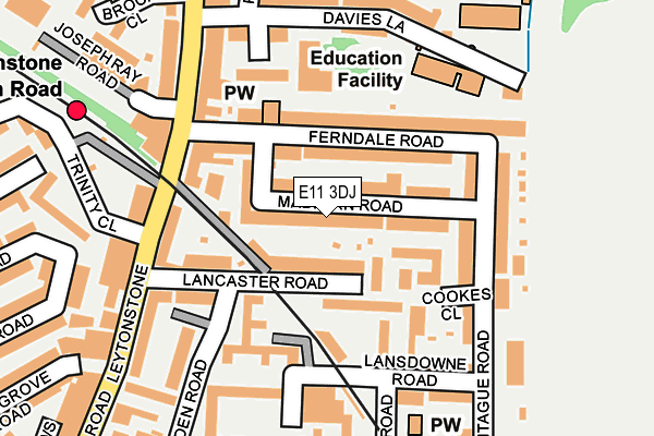 E11 3DJ map - OS OpenMap – Local (Ordnance Survey)