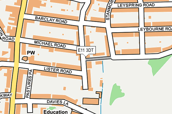 E11 3DT map - OS OpenMap – Local (Ordnance Survey)