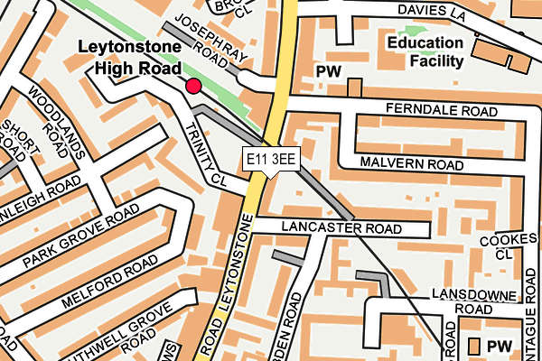 E11 3EE map - OS OpenMap – Local (Ordnance Survey)