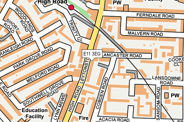 E11 3EG map - OS OpenMap – Local (Ordnance Survey)