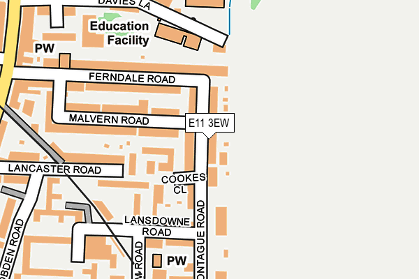 E11 3EW map - OS OpenMap – Local (Ordnance Survey)