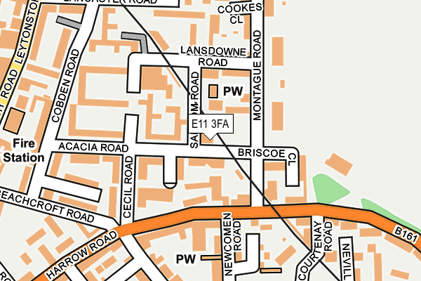 E11 3FA map - OS OpenMap – Local (Ordnance Survey)