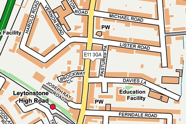 E11 3GA map - OS OpenMap – Local (Ordnance Survey)