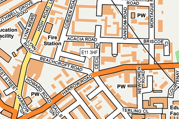 E11 3HF map - OS OpenMap – Local (Ordnance Survey)